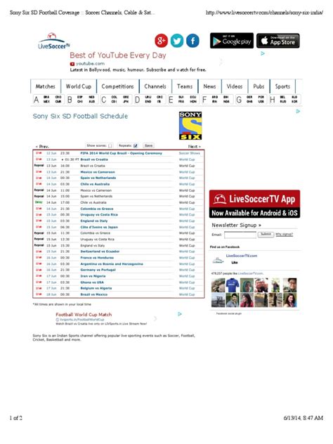 Soccer Channels, Cable & Satellite Providers :: Live Soccer TV